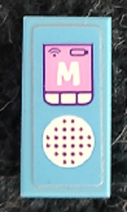 Tile 1 x 2 with Speaker Grille, Buttons and 'M' Pattern (Sticker) - Set 41325