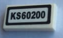 Tile 1 x 2 with 'KS60200' Pattern (Sticker) - Set 60200