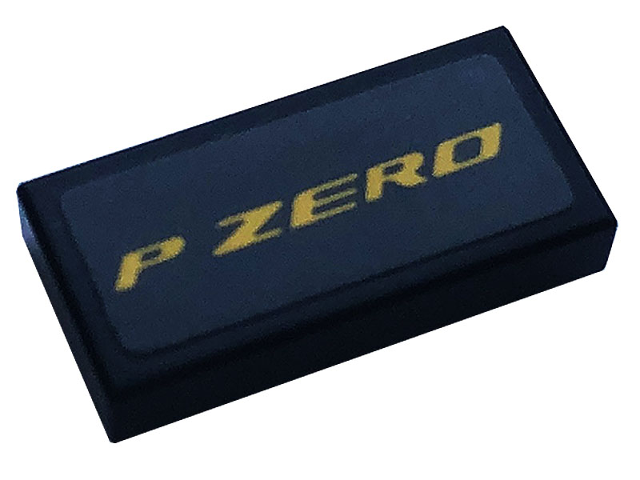 Tile 1 x 2 with Yellow 'P ZERO' Pattern (Sticker) - Set 76899
