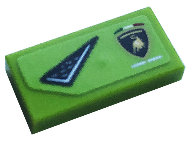 Tile 1 x 2 with Air Vent and Lamborghini Logo Pattern Model Left Side (Sticker) - Set 76899