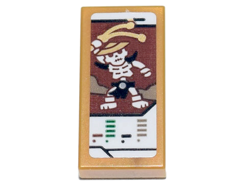 Tile 1 x 2 with Ninjago Trading Card Game Wyplash Pattern (Sticker) - Set 71741