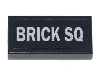 Tile 1 x 2 with White 'BRICK SQ' Pattern (Sticker) - Set 70840