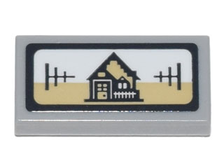 Tile 1 x 2 with Binoculars Display of House in Crosshairs Pattern (Sticker) - Set 70840