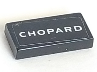 Tile 1 x 2 with 'CHOPARD' Pattern (Sticker) - Set 75887