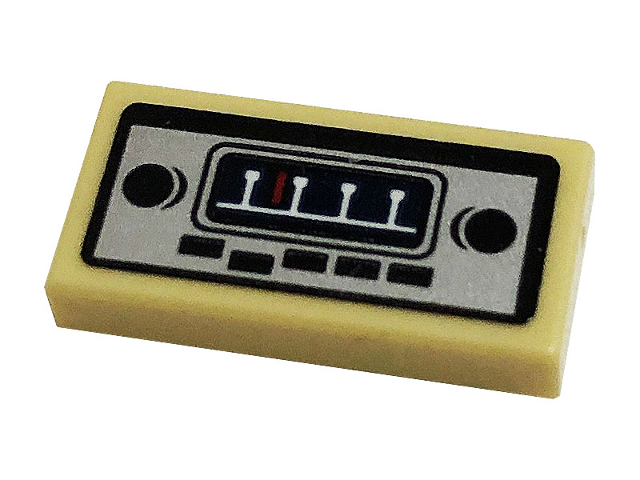 Tile 1 x 2 with Car Radio Pattern (Sticker) - Set 10265