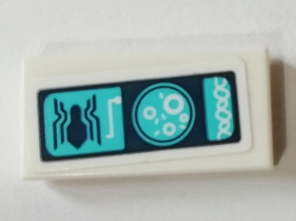 Tile 1 x 2 with Spider and Control Panel Pattern (Sticker) - Set 76130