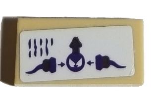 Tile 1 x 2 with Dark Purple and Gold Crossbow Build Instructions with Writing and Arrows Pattern (Sticker) - Set 41193