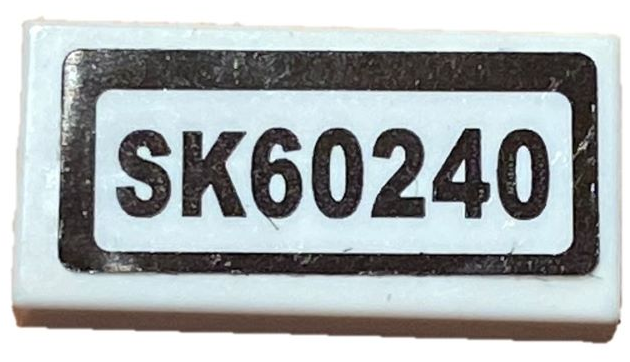 Tile 1 x 2 with 'SK60240' Pattern (Sticker) - Set 60240