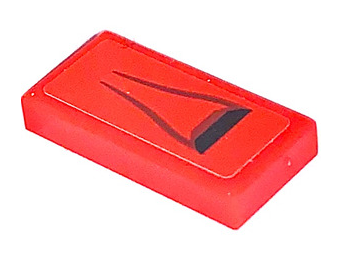 Tile 1 x 2 with Black and Dark Red Air Vent Pattern (Sticker) - Set 75890