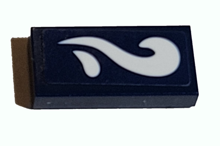 Tile 1 x 2 with White Splash Pattern Model Left Side (Sticker) - Set 41380