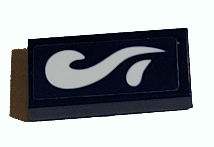 Tile 1 x 2 with White Splash Pattern Model Right Side (Sticker) - Set 41380