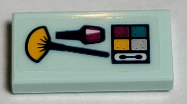 Tile 1 x 2 with Brushes and Eye Shadow Pattern (Sticker) - Set 41344