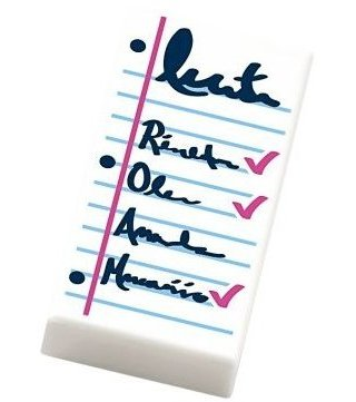 Tile 1 x 2 with Notepad with Dark Blue List and Dark Pink Check Marks Pattern