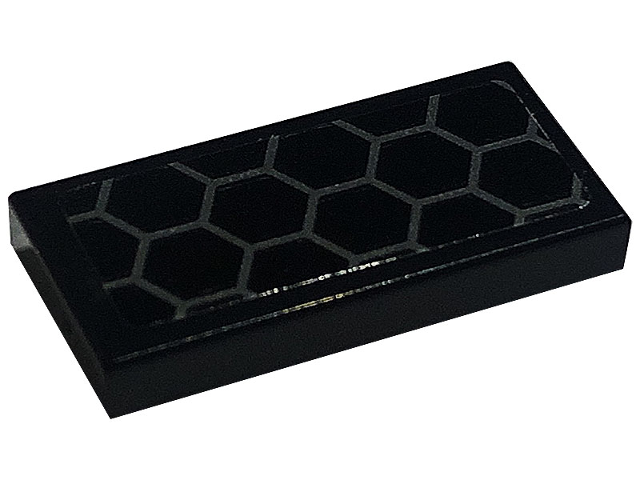 Tile 1 x 2 with Honeycomb Pattern (Sticker) - Set 76904