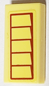 Tile 1 x 2 with Dark Orange Window Shutter Pattern Model Left Side (Sticker) - Set 40449