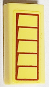 Tile 1 x 2 with Dark Orange Window Shutter Pattern Model Right Side (Sticker) - Set 40449