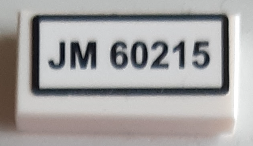 Tile 1 x 2 with 'JM 60215' Pattern (Sticker) - Set 60215