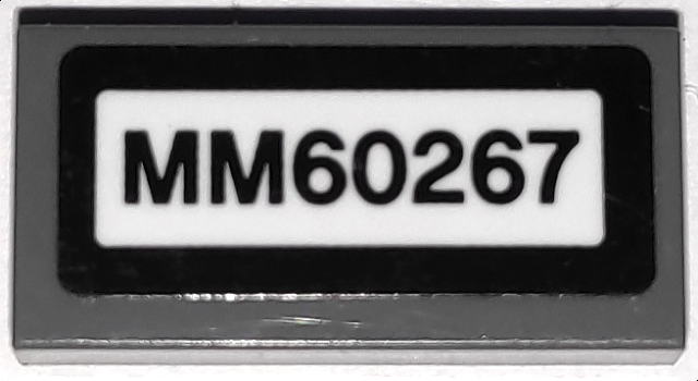 Tile 1 x 2 with 'MM60267' Pattern (Sticker) - Set 60267