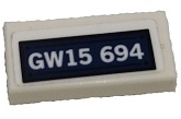 Tile 1 x 2 with 'GW15 694' Pattern (Sticker) - Set 76131