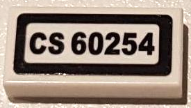 Tile 1 x 2 with 'CS 60254' Pattern (Sticker) - Set 60254