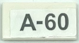 Tile 1 x 2 with Light Bluish Gray 'A-60' Pattern (Sticker) - Set 75975
