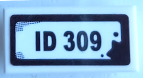 Tile 1 x 2 with 'ID 309' Pattern (Sticker) - Set 70421