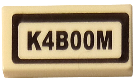 Tile 1 x 2 with 'K4B00M' Pattern (Sticker) - Set 60246