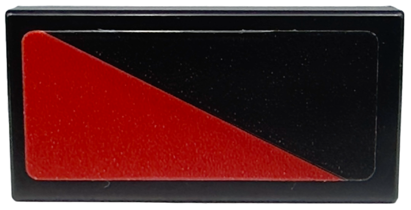 Tile 1 x 2 with Red Triangle Pattern Model Right Side (Sticker) - Set 76914