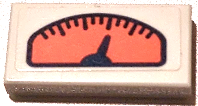 Tile 1 x 2 with Coral Gauge with Needle Pattern (Sticker) - Set 41422