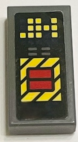 Tile 1 x 2 with Control Panel, Yellow Buttons and Red Eject Button Pattern Model Right Side (Sticker) - Set 70916