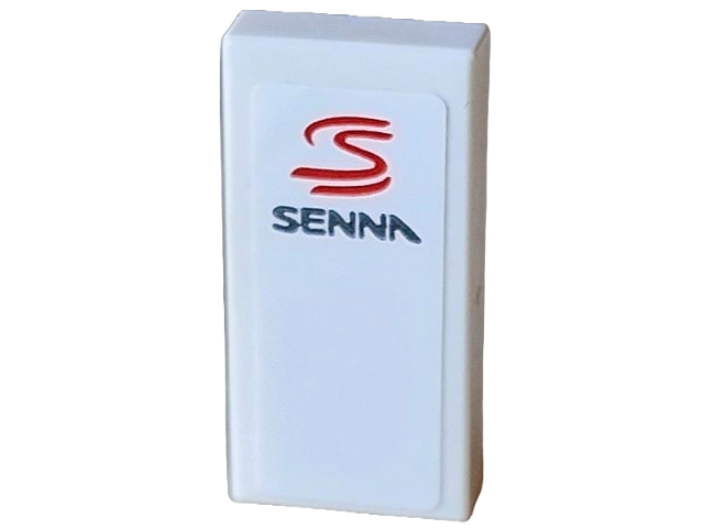 Tile 1 x 2 with Red and Black 'SENNA' Logo Pattern (Sticker) - Set 10330