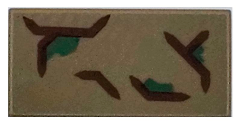 Tile 1 x 2 with Reddish Brown Cracks with Green Highlights Pattern #2 (BrickHeadz Potted Groot Bark)