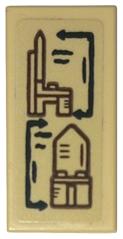 Tile 1 x 2 with Chair Blueprints Pattern (Sticker) - Set 10332