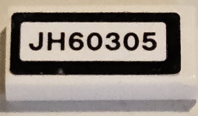 Tile 1 x 2 with 'JH60305' Pattern (Sticker) - Set 60305