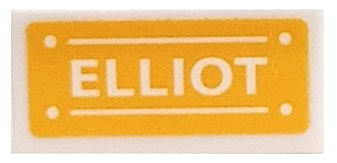 Tile 1 x 2 with 'ELLIOT' on Bright Light Orange Background Pattern (Sticker) - Set 41691