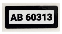 Tile 1 x 2 with 'AB 60313' Pattern (Sticker) - Set 60313