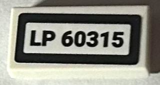 Tile 1 x 2 with 'LP 60315' Pattern (Sticker) - Set 60315