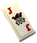 Tile 1 x 2 with Playing Card Joker Pattern (Sticker) - Set 76122