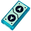 Tile 1 x 2 with Up and Down Arrows, Dark Blue Circles and Rivets on Light Aqua Background Pattern (Sticker) - Set 76122