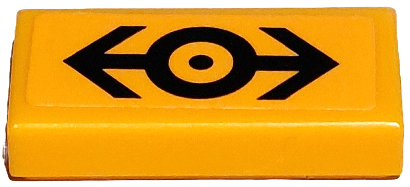 Tile 1 x 2 with Black Train Logo Pattern (Sticker) - Set 910034