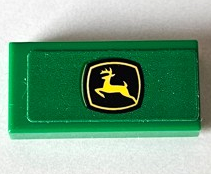 Tile 1 x 2 with John Deere Logo Pattern (Sticker) - Set 42168