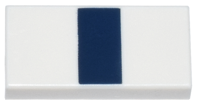 Tile 1 x 2 with Dark Blue Stripe Pattern