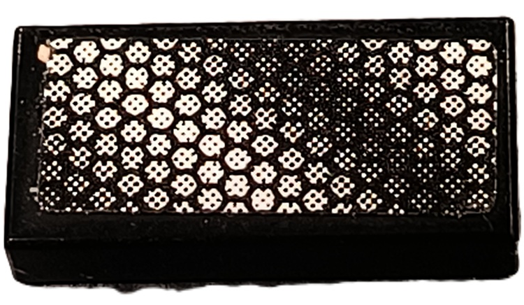 Tile 1 x 2 with Grille with Silver Honeycomb Hexagons Pattern (Sticker) - Set 42138