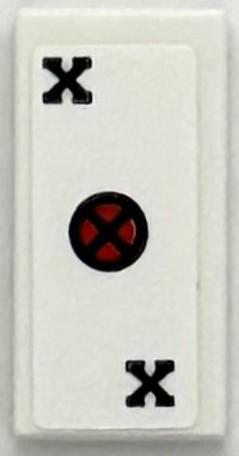 Tile 1 x 2 with Playing Card X-Men Logo Pattern (Sticker) - Set 76294