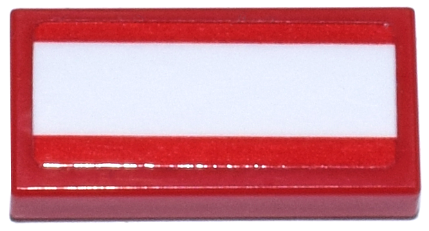 Tile 1 x 2 with White Stripe Pattern (Sticker) - Set 77246