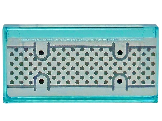 Tile 1 x 2 with Black and Dark Bluish Gray Dots and Lines on Silver Background Pattern