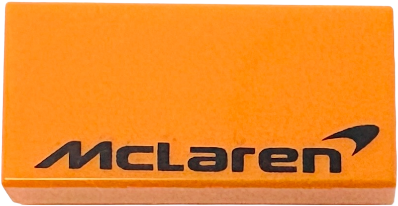 Tile 1 x 2 with Black 'McLaren' Logo Pattern