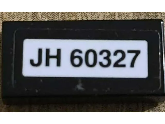 Tile 1 x 2 with 'JH 60327' Pattern (Sticker) - Set 60327