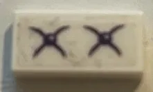 Tile 1 x 2 with Cushion with Black Buttons Pattern (Sticker) - Set 41671