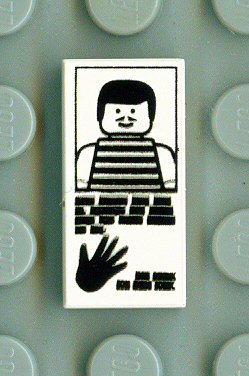 Tile 1 x 2 with Hand Print and Striped Shirt Pattern